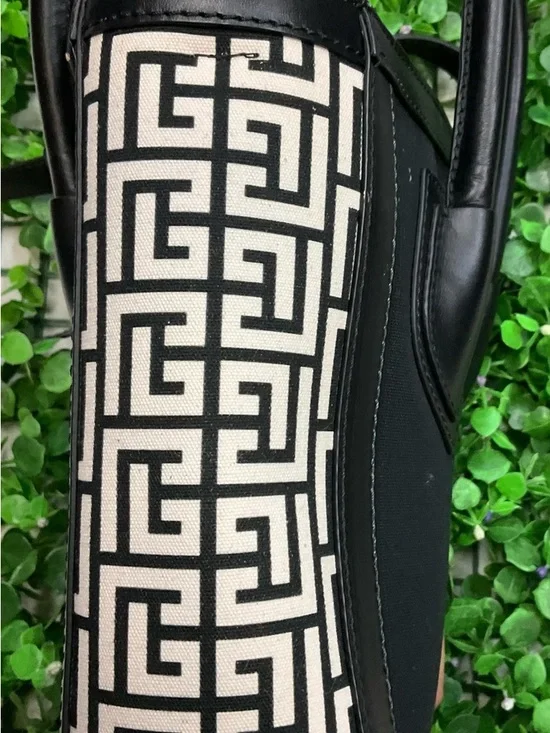 Balmain Black Logo Canvas Tote with Patterned Sides - Picture 4 of 4